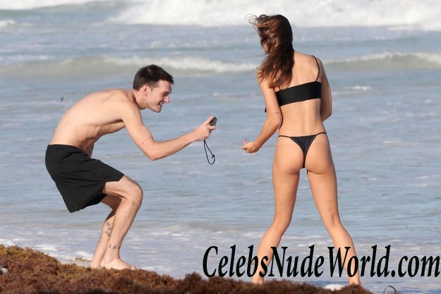 Alexis Ren Thong Bikini On The Beach In Tulum 14536