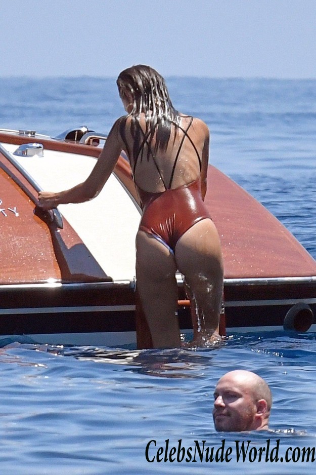 Emily Ratajkowski In Revealing G String Swimsuit On A Boat In Italy 14766