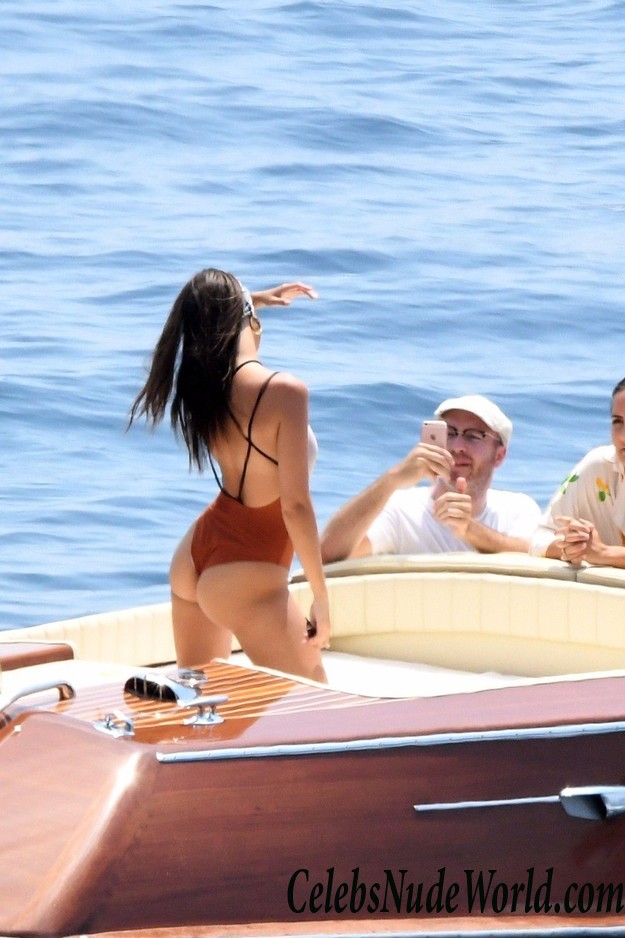 Emily Ratajkowski In Revealing G String Swimsuit On A Boat In Italy 14775