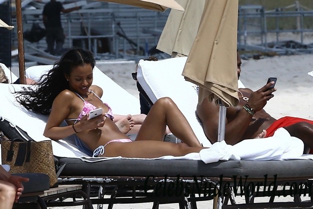 Karrueche Tran Thong Bikini On The Beach In Miami 15274