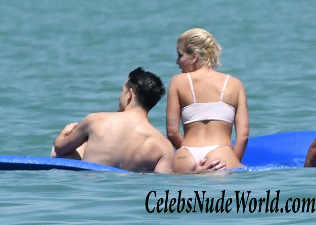 Halsey Wearing A White Thong Bikini On A Yacht 16043