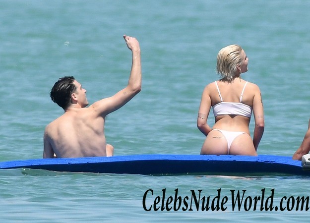Halsey Wearing A White Thong Bikini On A Yacht 16055
