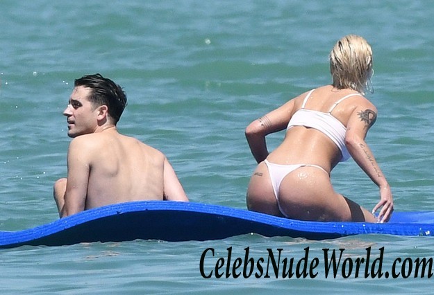 Halsey Wearing A White Thong Bikini On A Yacht 16059