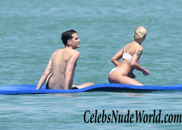 Halsey Wearing A White Thong Bikini On A Yacht 16060