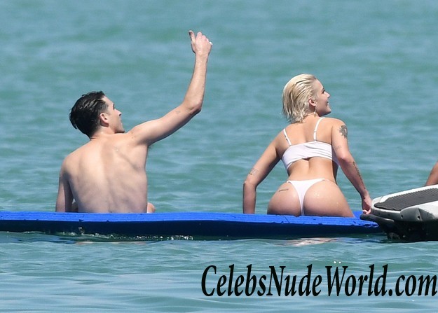 Halsey Wearing A White Thong Bikini On A Yacht 16062