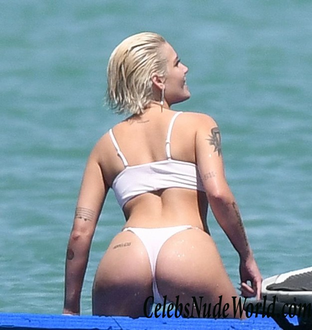 Halsey Wearing A White Thong Bikini On A Yacht 16063