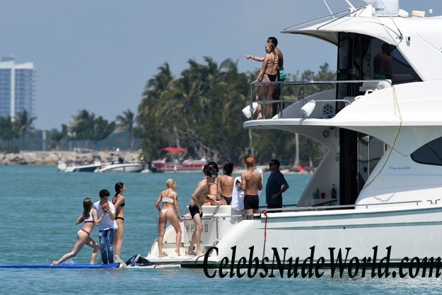 Halsey Wearing A White Thong Bikini On A Yacht 16065