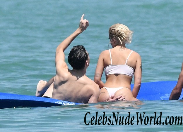 Halsey Wearing A White Thong Bikini On A Yacht 16066