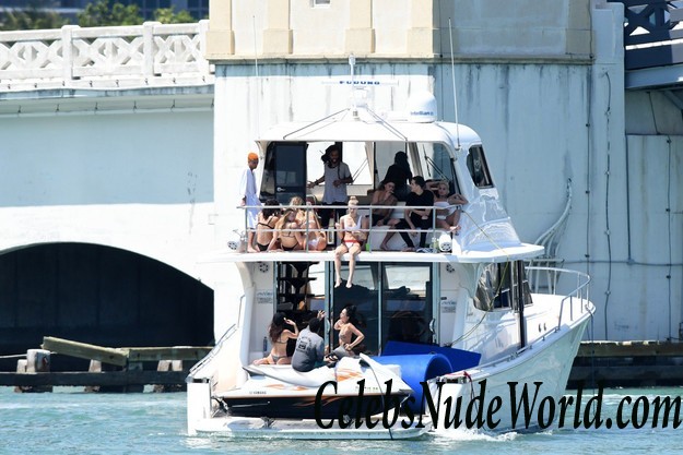 Halsey Wearing A White Thong Bikini On A Yacht 16077