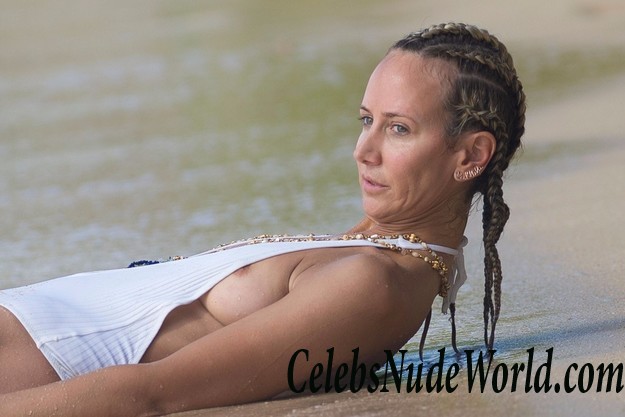 Victoria Hervey Nipple Slip On The Beach In Barbados 17530