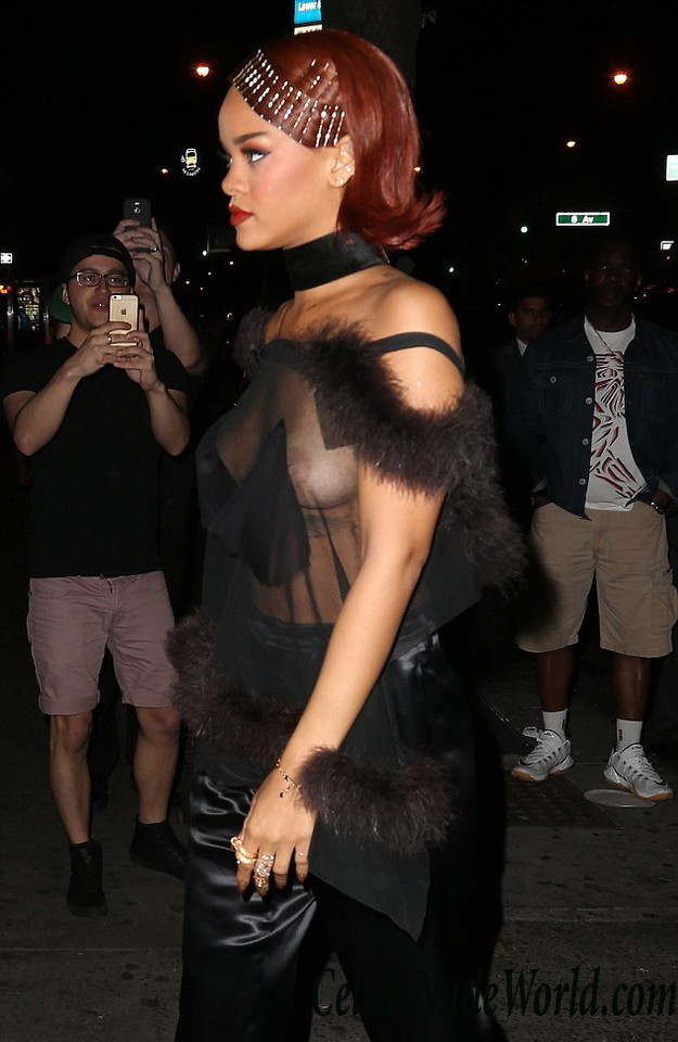 Rihanna Nipple Slip At Met Gala After Party In New York 22443