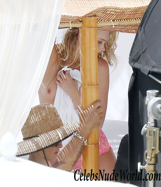 Elsa Hosk Nipples While Changing Outfits On A VS Photoshoot In Miami 22568