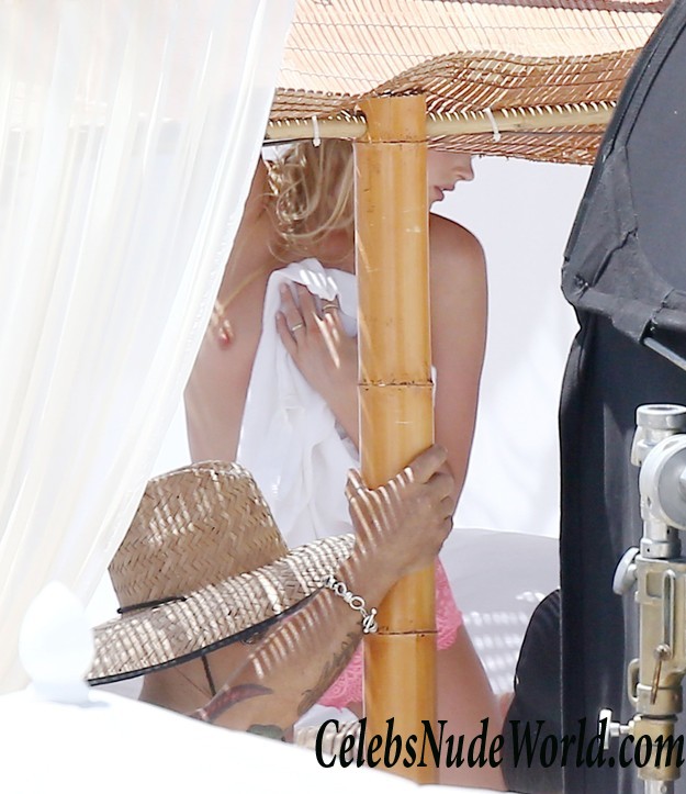 Elsa Hosk Nipples While Changing Outfits On A VS Photoshoot In Miami 22570