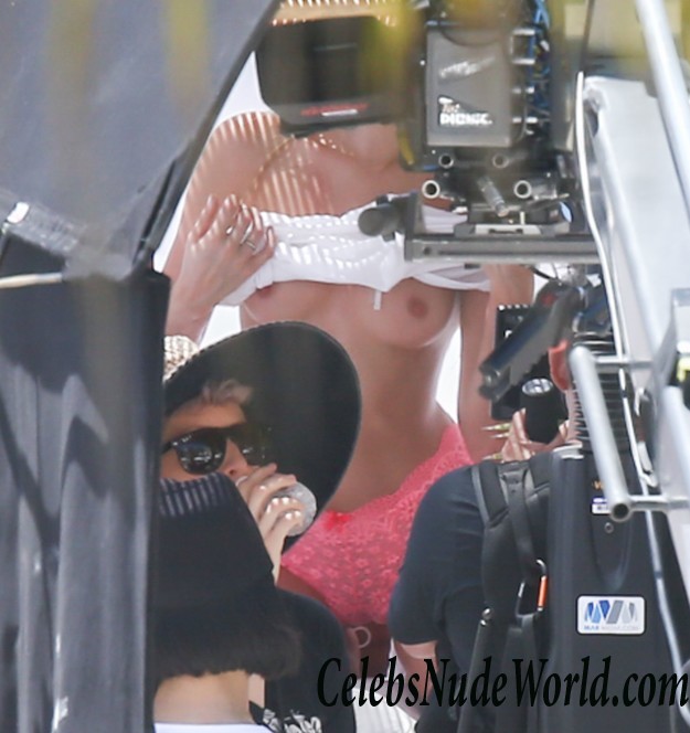 Elsa Hosk Nipples While Changing Outfits On A VS Photoshoot In Miami 22573