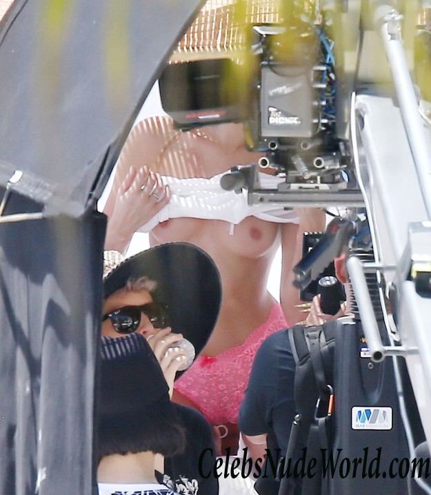 Elsa Hosk Nipples While Changing Outfits On A VS Photoshoot In Miami 22575