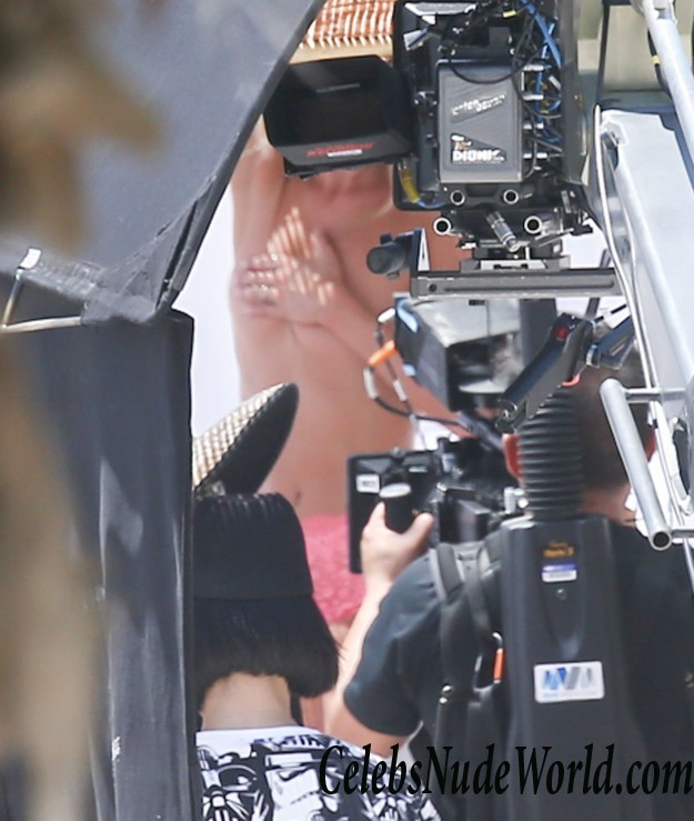 Elsa Hosk Nipples While Changing Outfits On A VS Photoshoot In Miami 22578