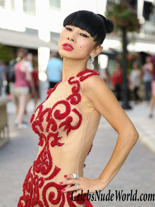Bai Ling Pantyless And Nipples In A See Through Dress Celebrating Her 49th Birthday 23003