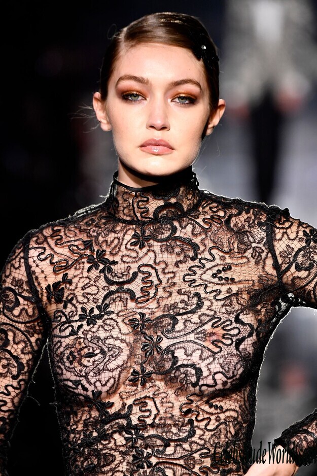 Bella Hadid See Thru To Boobs At AW20 Show 231919