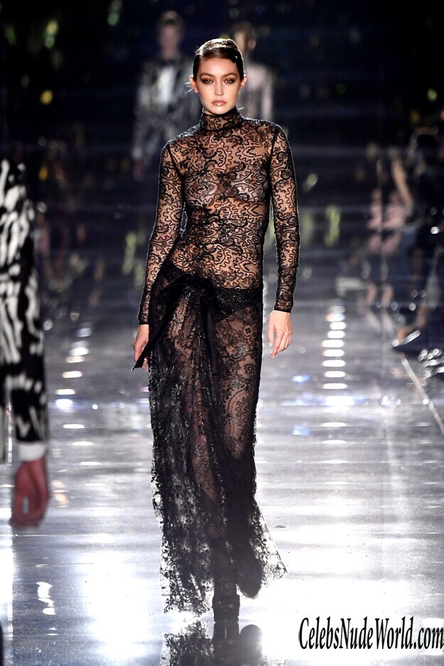 Bella Hadid See Thru To Boobs At AW20 Show 231924