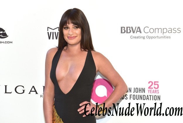 Lea Michele Nip Slip And Cleavage In West Hollywood 23622
