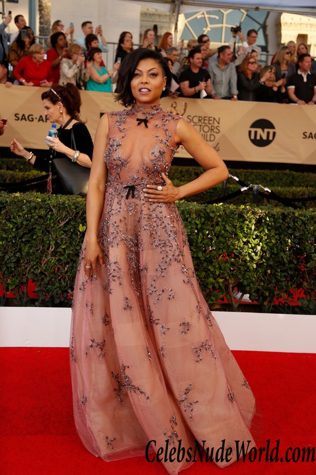 Taraji P. Henson See Through To Nipples At 23rd Annual SAG Awards In Los Angeles 23772