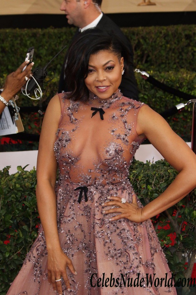 Taraji P. Henson See Through To Nipples At 23rd Annual SAG Awards In Los Angeles 23776