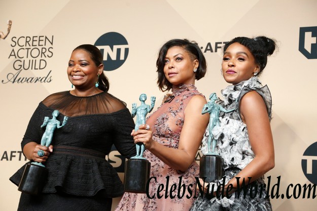 Taraji P. Henson See Through To Nipples At 23rd Annual SAG Awards In Los Angeles 23778