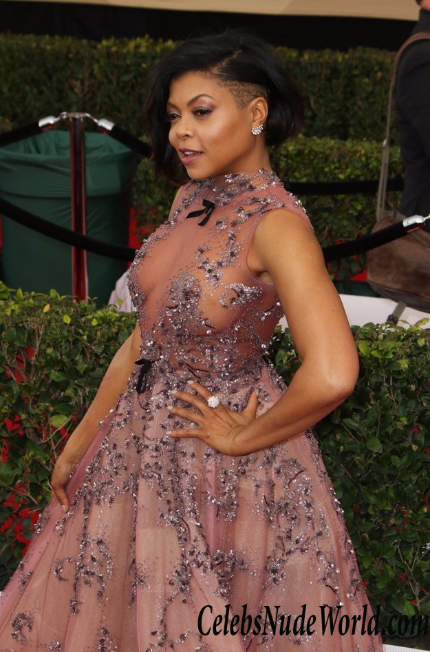 Taraji P. Henson See Through To Nipples At 23rd Annual SAG Awards In Los Angeles 23780