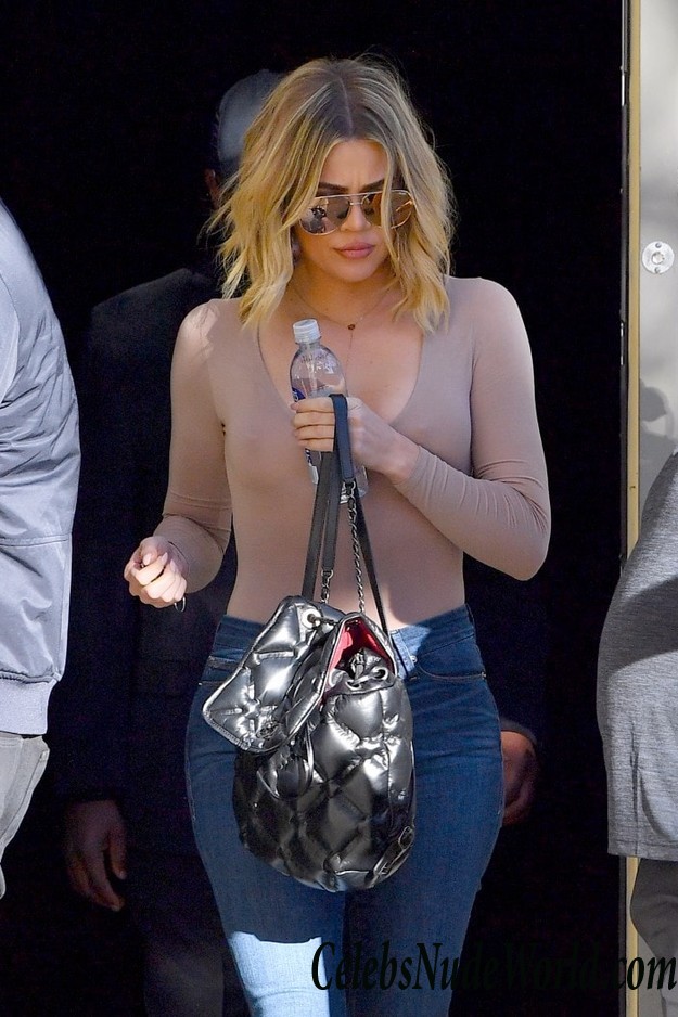 Khloe and Kourtney Kardashian Out And About In Braless, See Thru Blouse 23813