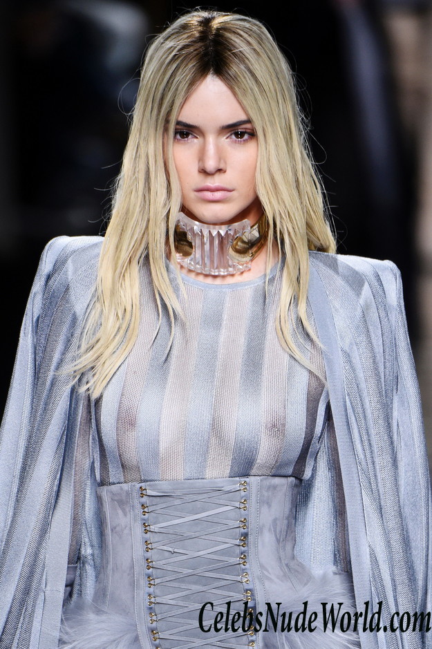 Kendall Jenner See Through Top At Balmain Show &#8211; Paris Fashion Week 23954