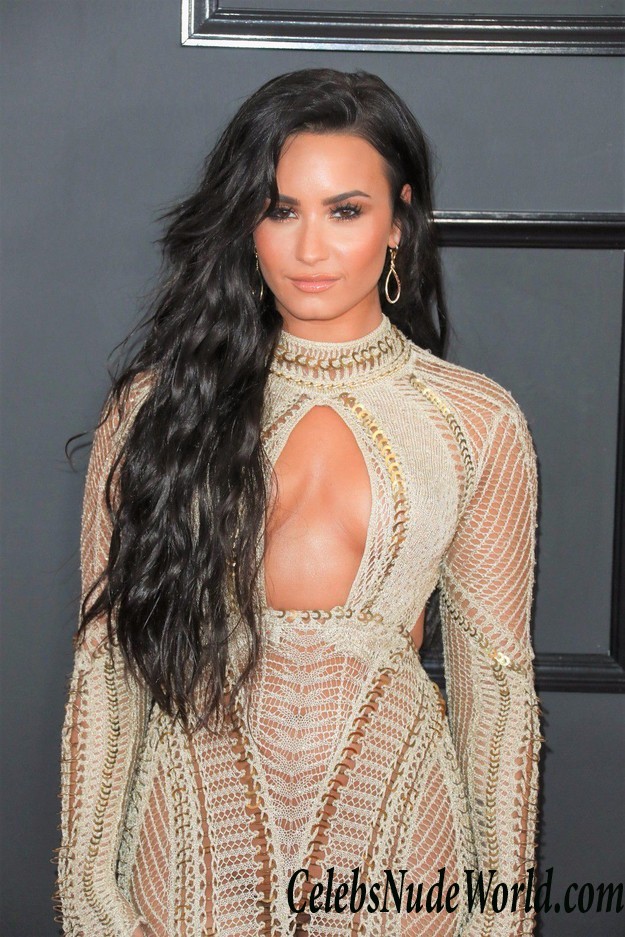 Demi Lovato Possibly Pantyless At The 59th Grammy Awards 24241