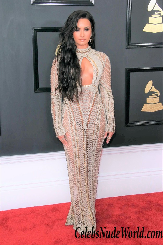 Demi Lovato Possibly Pantyless At The 59th Grammy Awards 24243