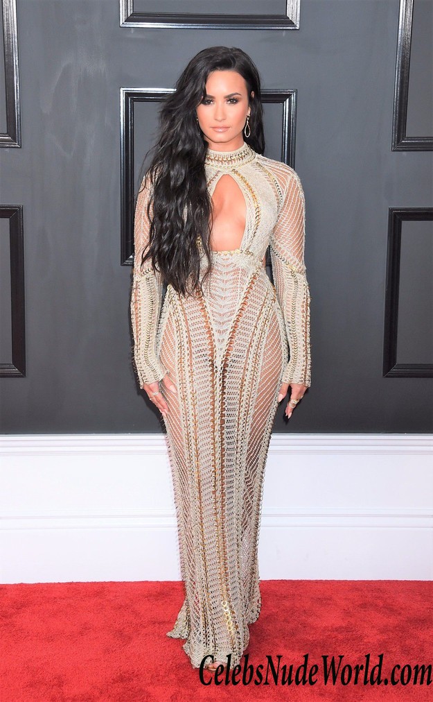 Demi Lovato Possibly Pantyless At The 59th Grammy Awards 24254
