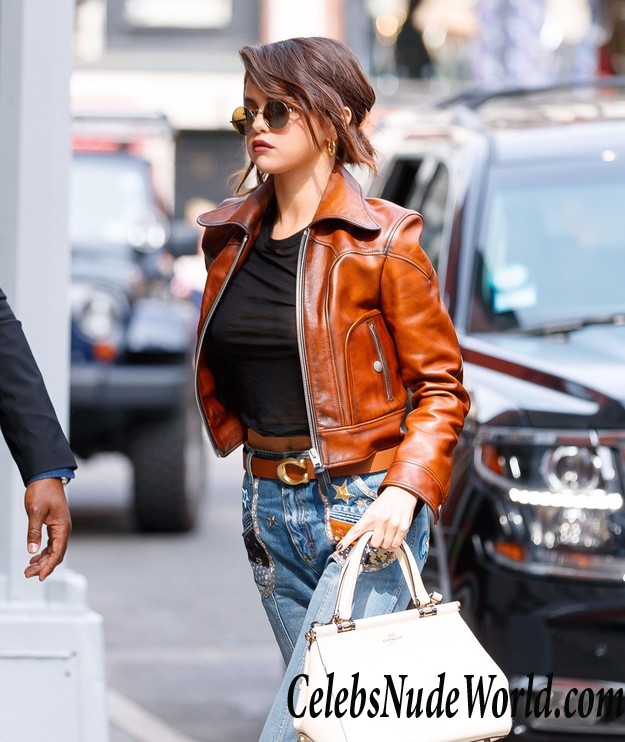 Selena Gomez Braless In See Thru Top While Out In NYC 24384