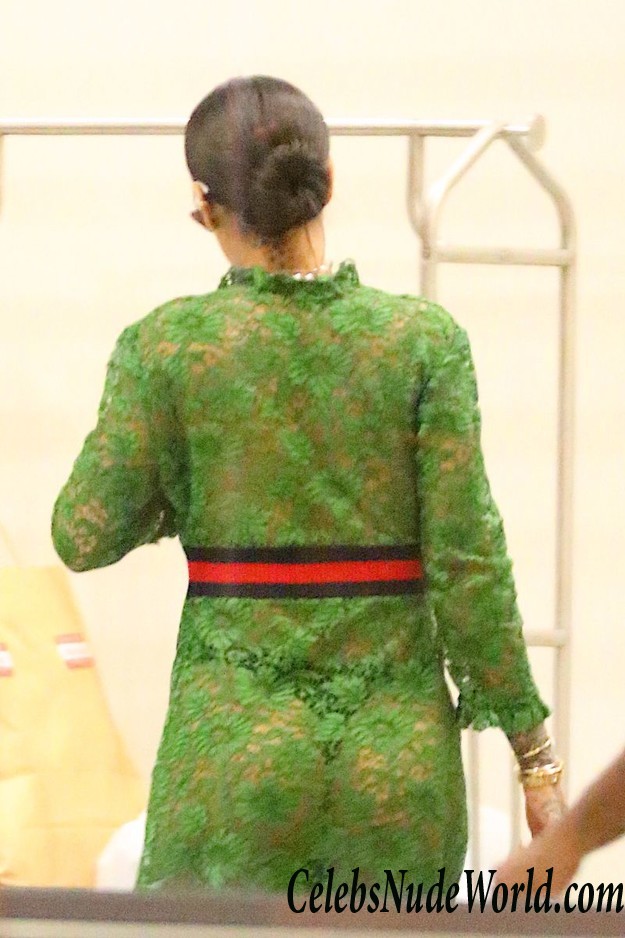 Rihanna Braless In See Through Dress While Out And About In NY 24495