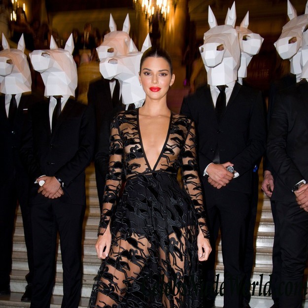 Kendall Jenner Wearing A See Thru Dress In Paris 24611