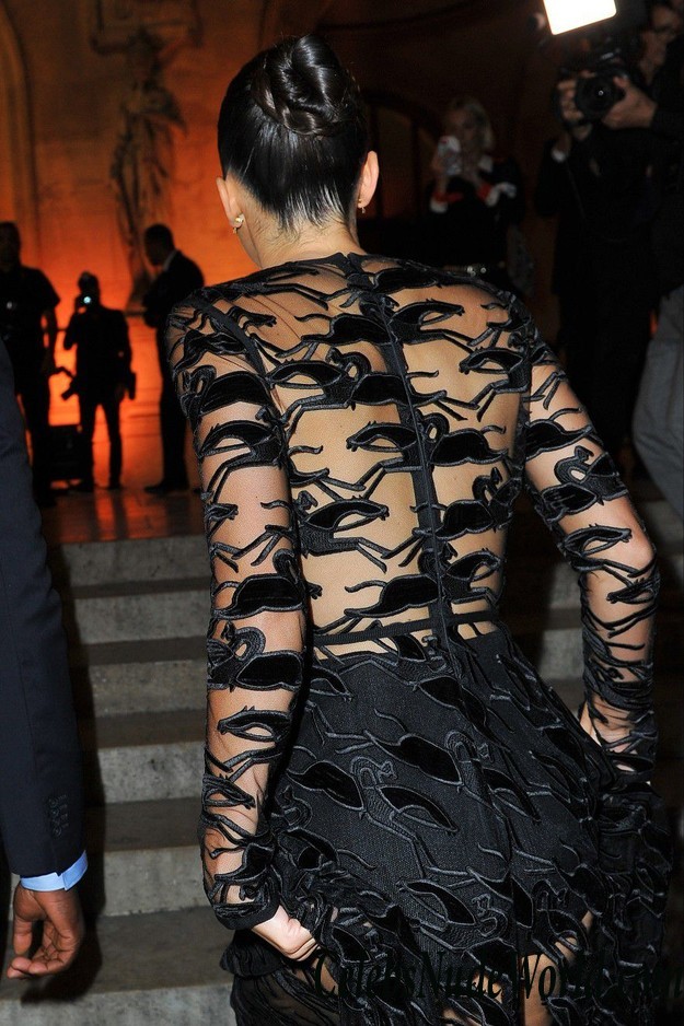 Kendall Jenner Wearing A See Thru Dress In Paris 24614