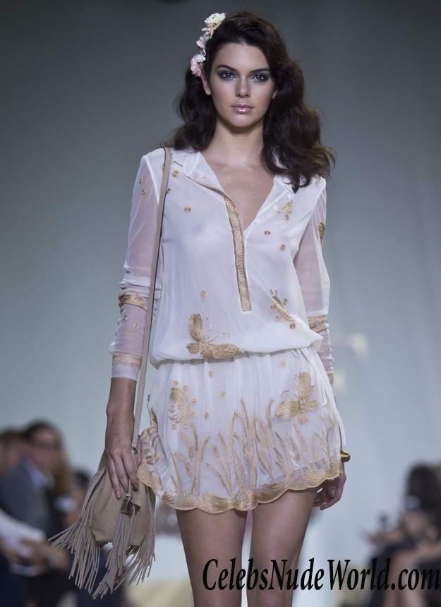 Kendall Jenner Braless See Through At 2016 Spring NY Fashion Week 24816