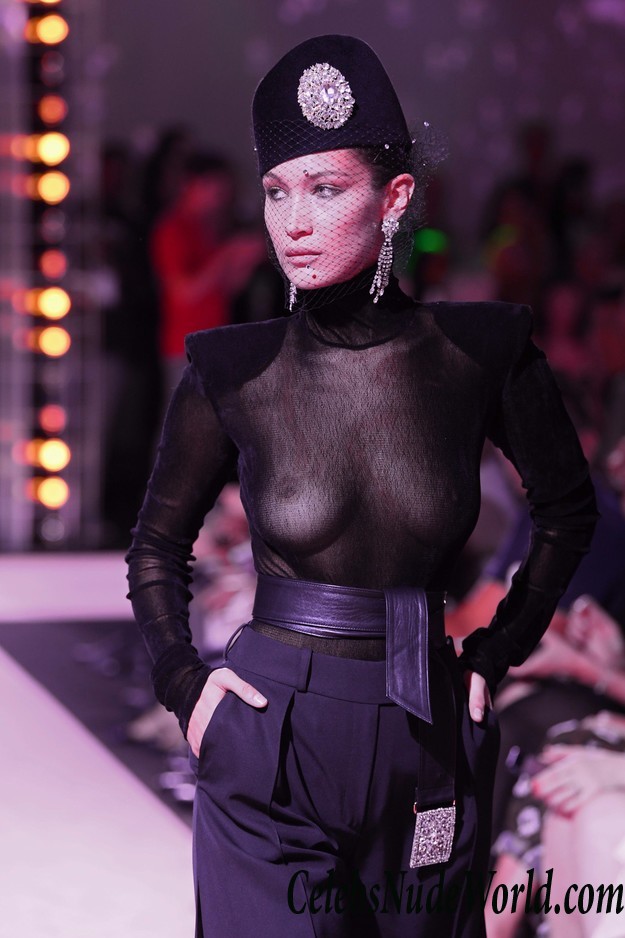 Bella Hadid See Thru Dress At Alexandre Vauthier Show In Paris 25032