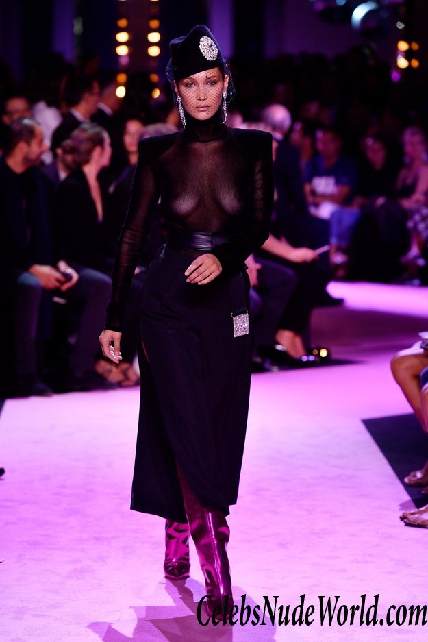 Bella Hadid See Thru Dress At Alexandre Vauthier Show In Paris 25033