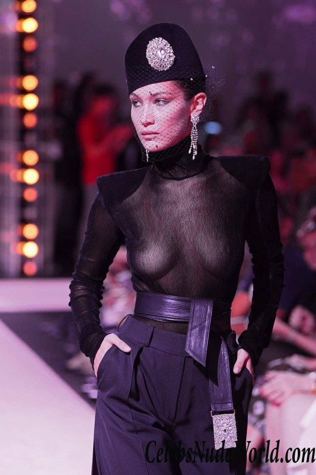 Bella Hadid See Thru Dress At Alexandre Vauthier Show In Paris 25036