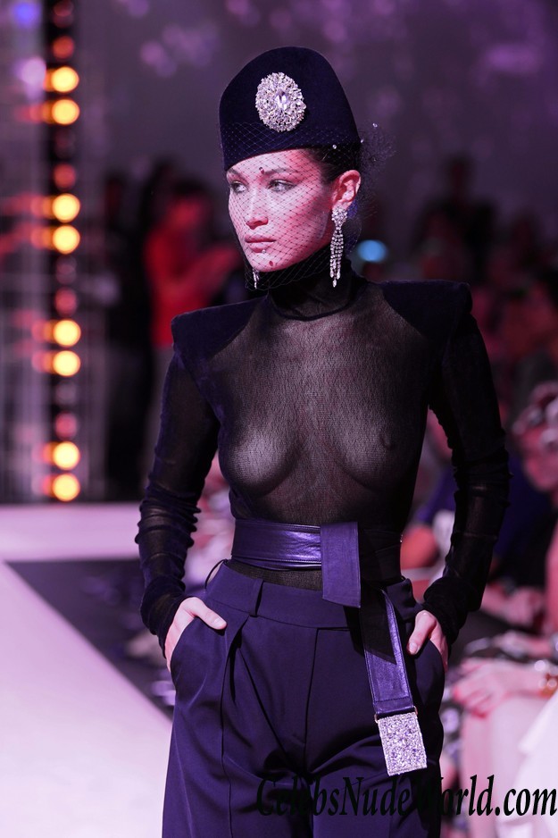Bella Hadid See Thru Dress At Alexandre Vauthier Show In Paris 25037