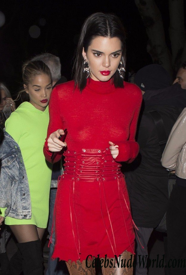 Kendall Jenner See Thru To Nips While Out In Paris 25268