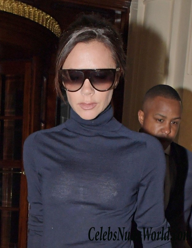 Victoria Beckham See Thru Blouse While Out In London 25539