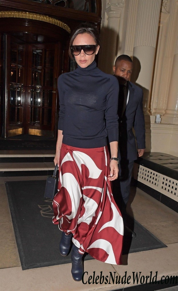 Victoria Beckham See Thru Blouse While Out In London 25550