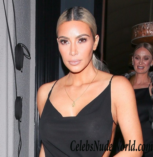 Kim Kardashian In A Sheer Black Dress For A Night Out 25668