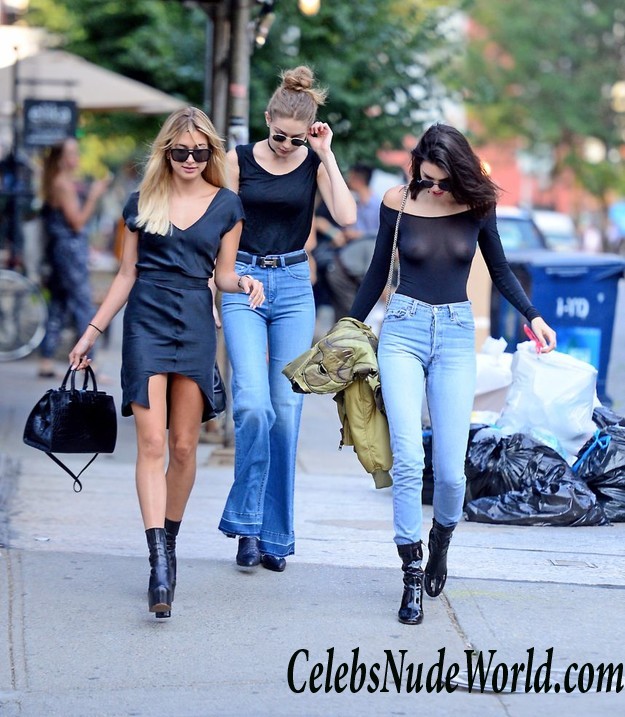 Kendall Jenner Wearing A Totally See Through Top In NYC 25839