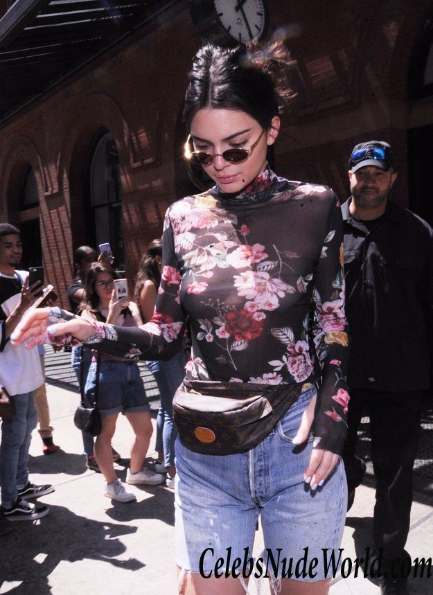 Kendall Jenner Wearing A See Thru Top While Out In NYC 25985