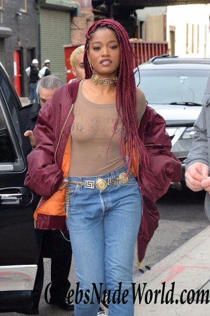 Keke Palmer In A See Through Lace Sheer Top In New York 26123