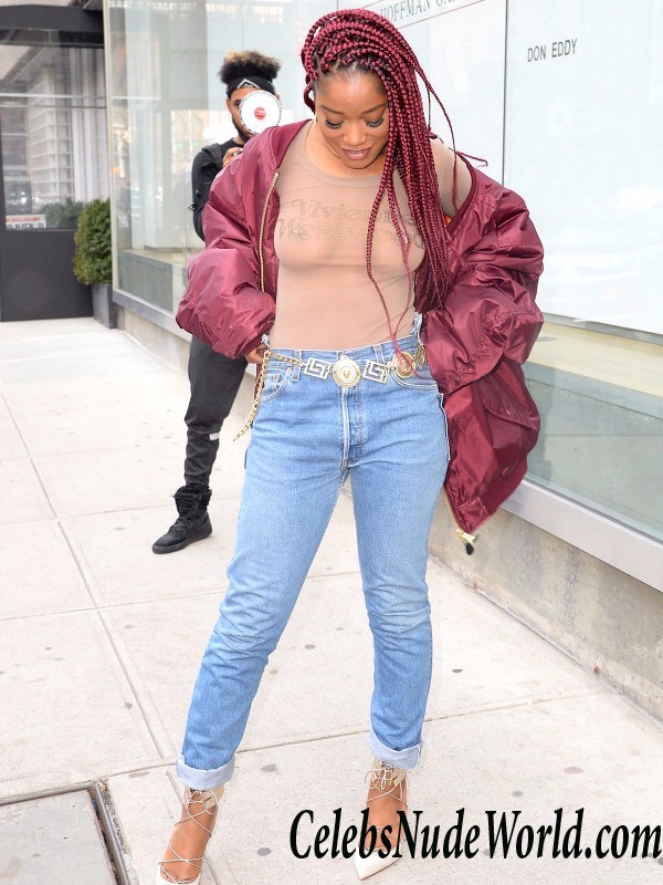 Keke Palmer In A See Through Lace Sheer Top In New York 26130